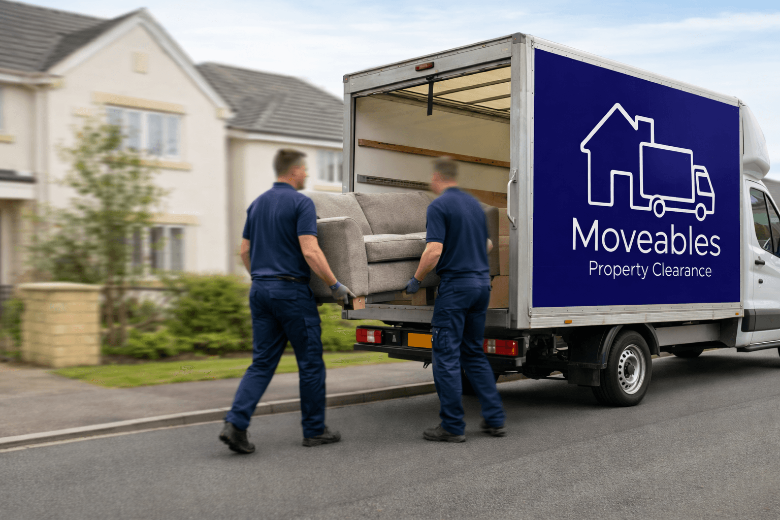 Tony and Tristan loading the Moveables van